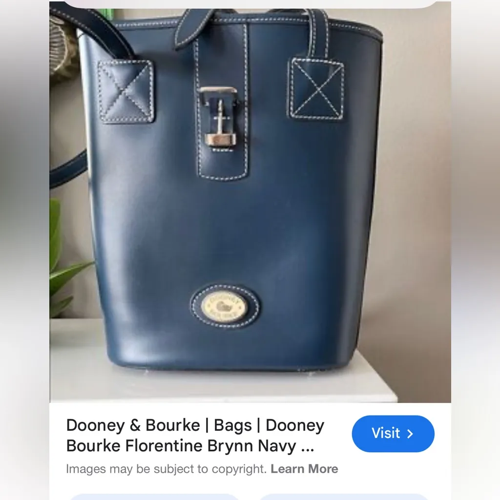 Dooney & Bourke Dark Blue Leather Shoulder Bag - Image 9