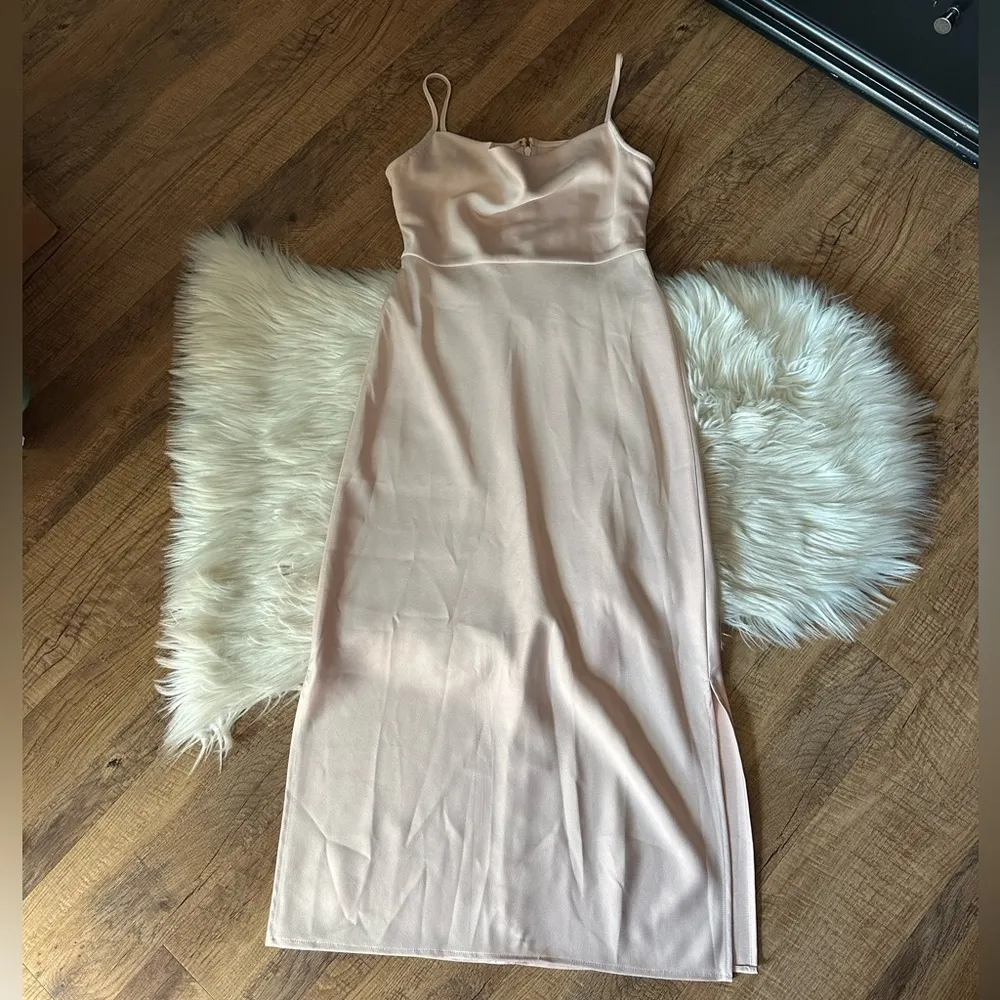 SACHIN + BABI Cali Satin Cowl Neck Dress In Champagne - Image 3