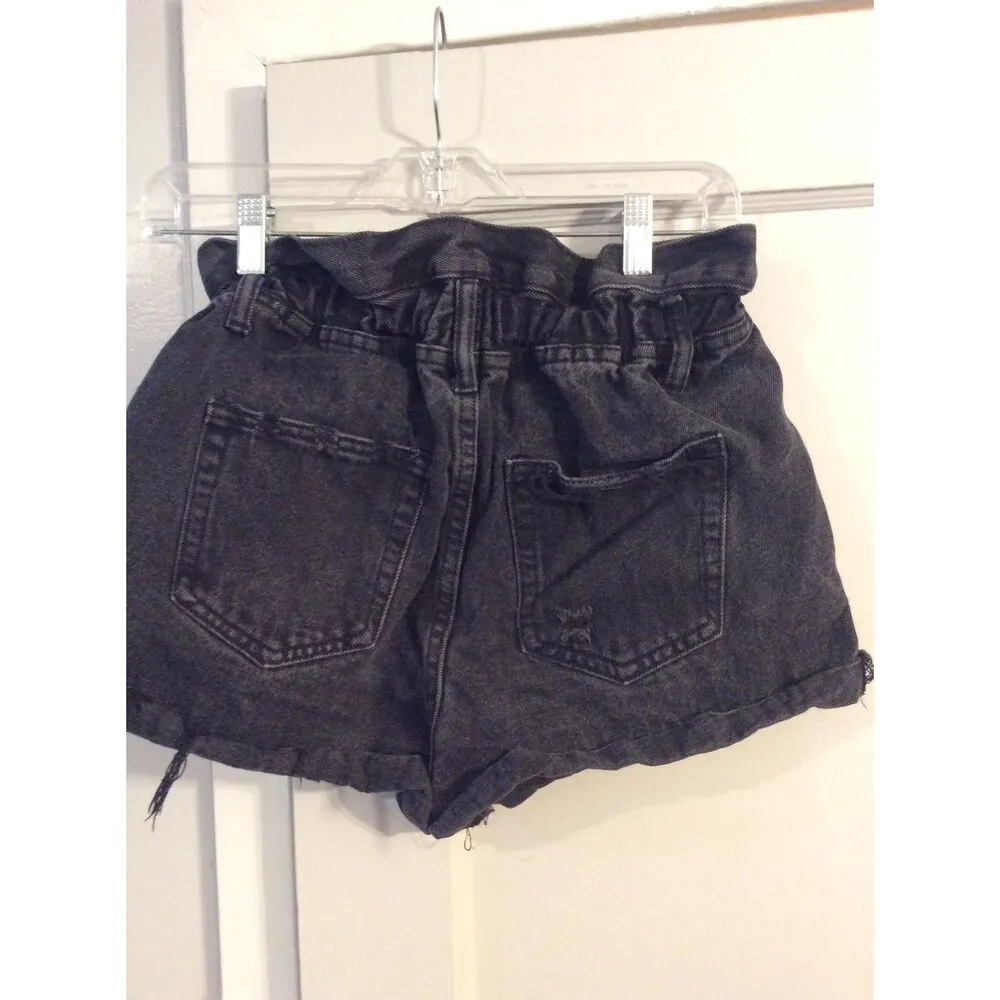 Paper Bag Black Shorts Small S Womens Distressed Cut Offs - Image 2