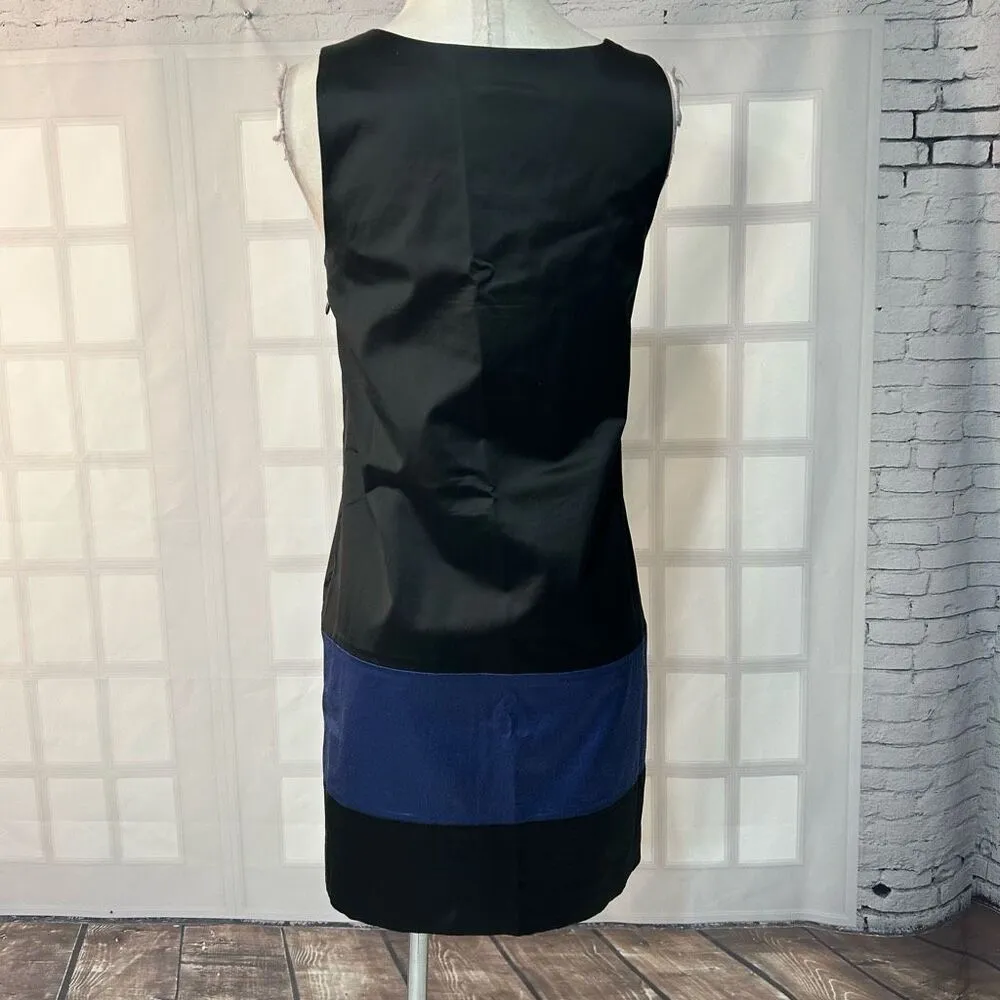 Theory Color Block satin sleeveless sheath Dress Size 6 - Image 5