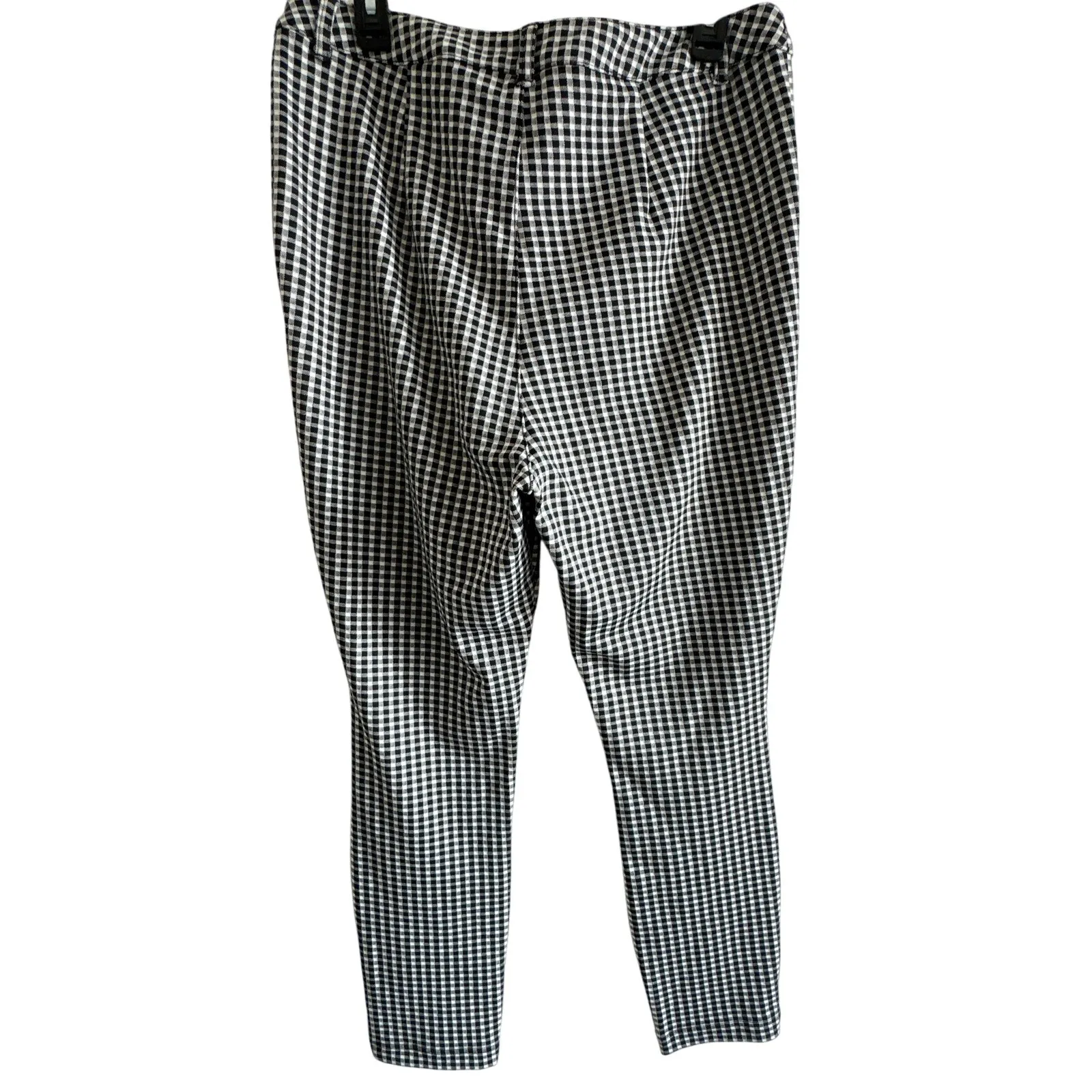 Maeve Anthropologie Gingham Slim Ankle Pants Black White Size 14 - Image 7