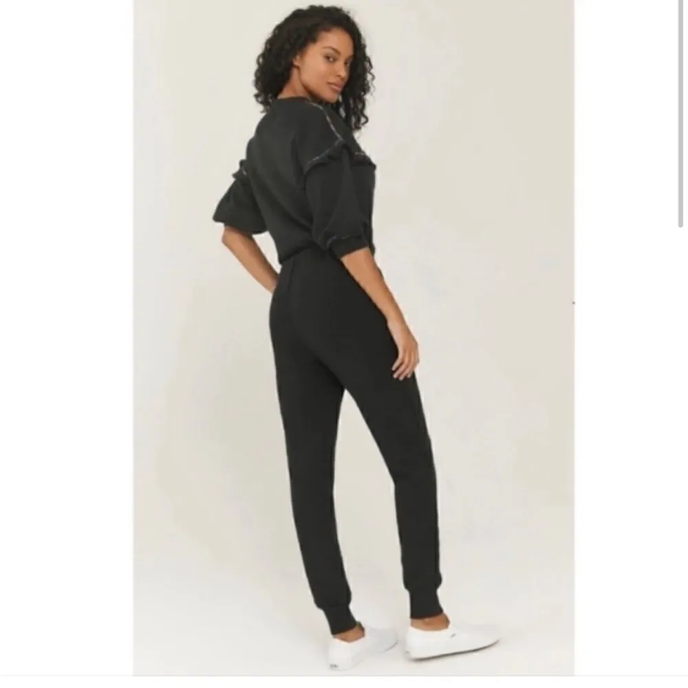 Something Navy black Esmeralda Ruffle Jumpsuit size Small - Image 2