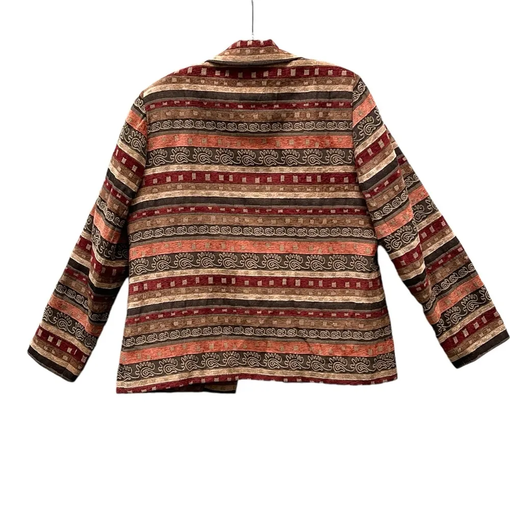 Vintage Alfred Dunner Lined southwestern colors open front jacket top. Size 10 - Image 3