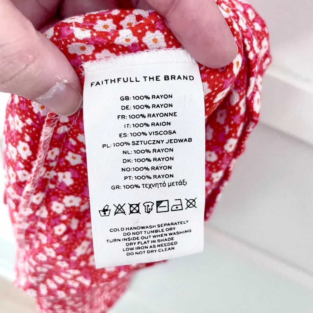 Faithfull the Brand Louella Floral-Print Wrap Dress Red Size 4 - Image 4