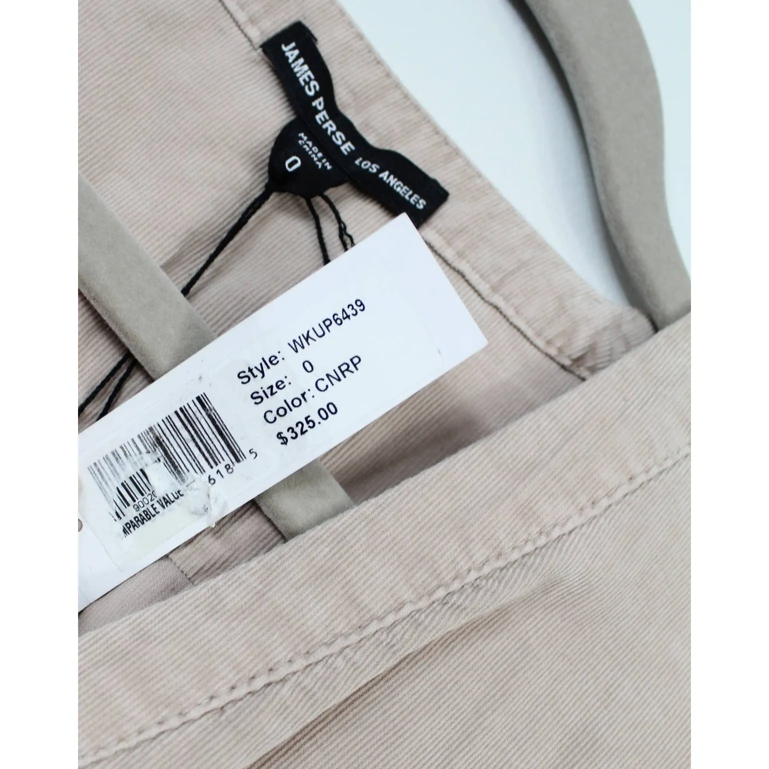 James Perse Ultra Fine Corduroy Jumper Jumpsuit Beige Neutral Nude Tan Size 0 - Image 10