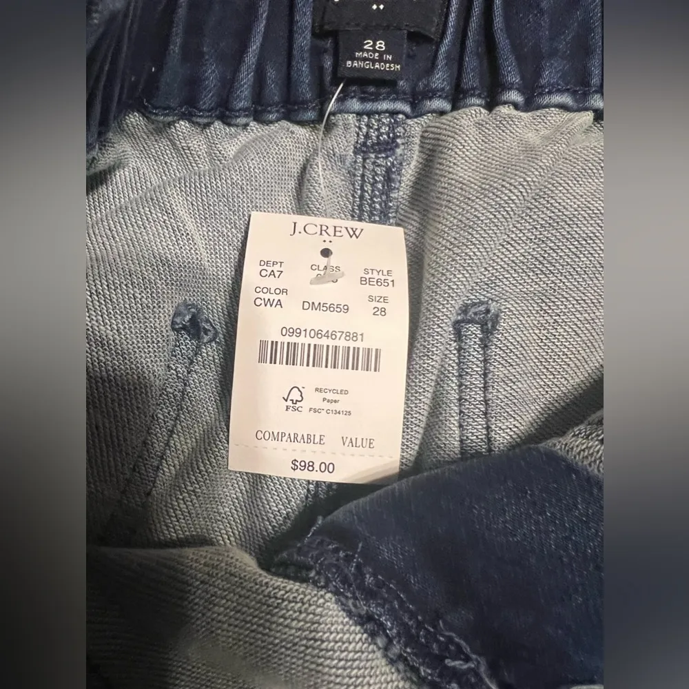 J Crew women’s paper bag denim utility joggers 28 NEW - Image 4