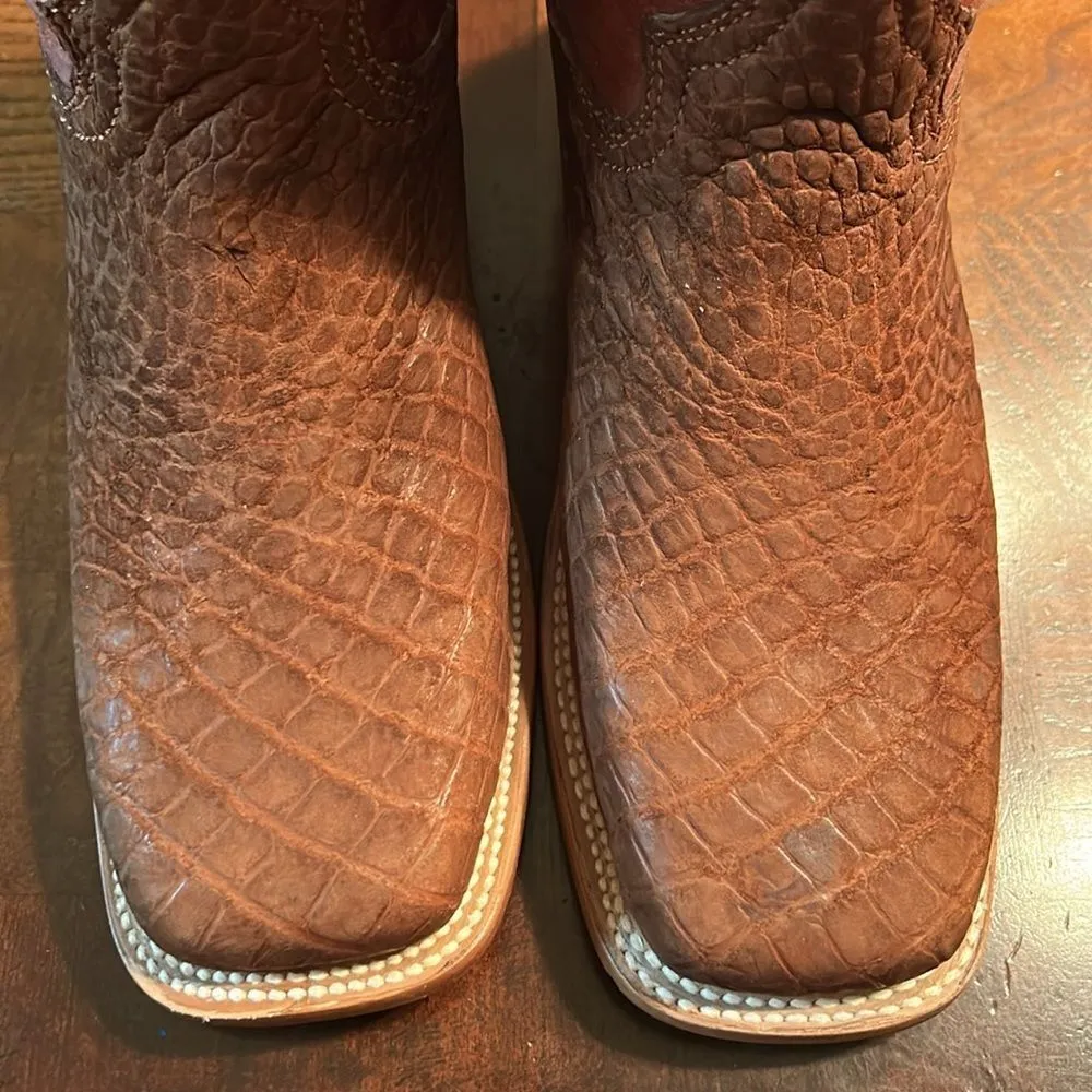 Corral Brown/Red Cowboy Leather Pull on Boots(Size 8.5) - Image 3