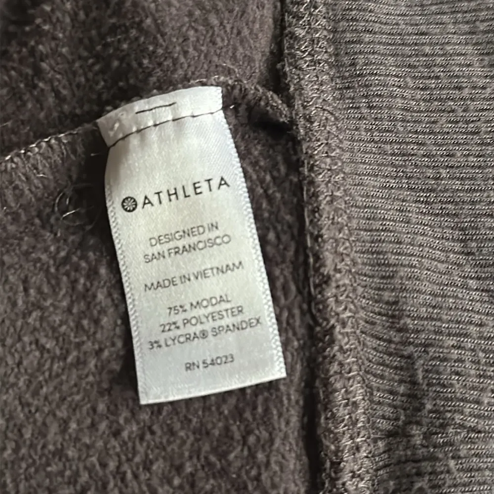 Athleta Crisscross Split Back Hoodie Hooded Sweatshirt Light Gray Small - Image 9