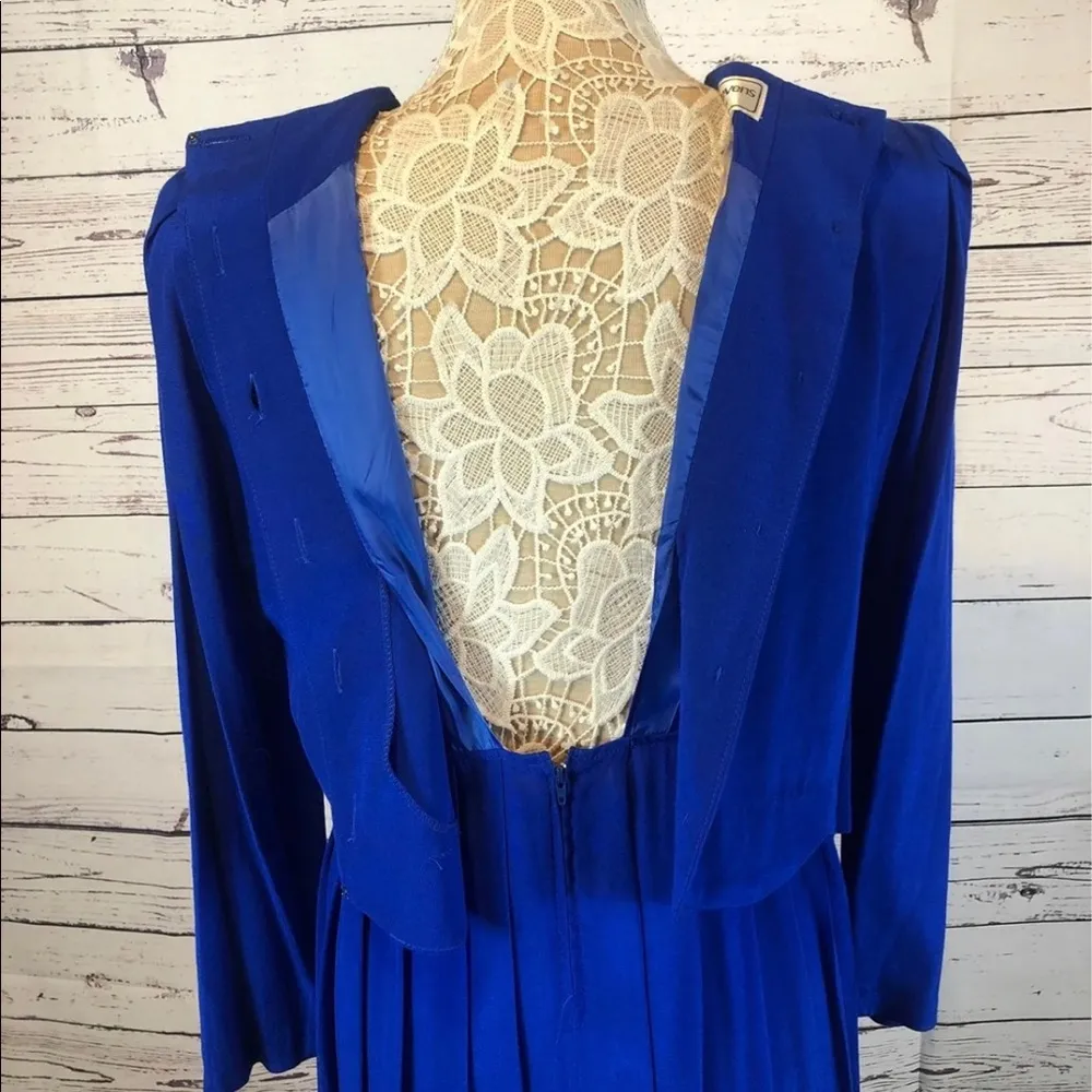 Karin Stevens VINTAGE 90's Blue Embroidered  Dress - Image 10