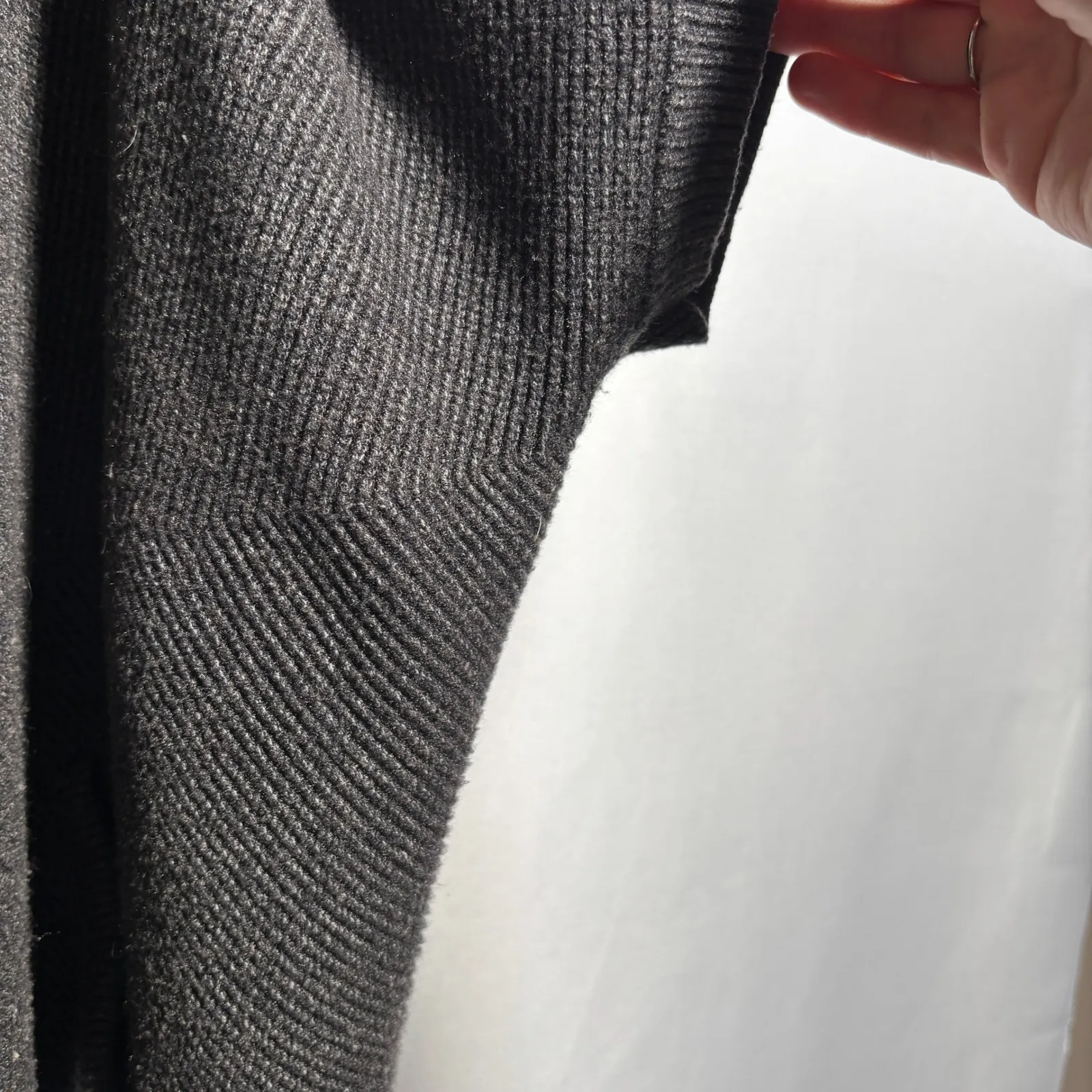 Akemi + Kin Womens Gray Poncho Wrap Open Front Shawl Cardigan Sweater Pockets - Image 5