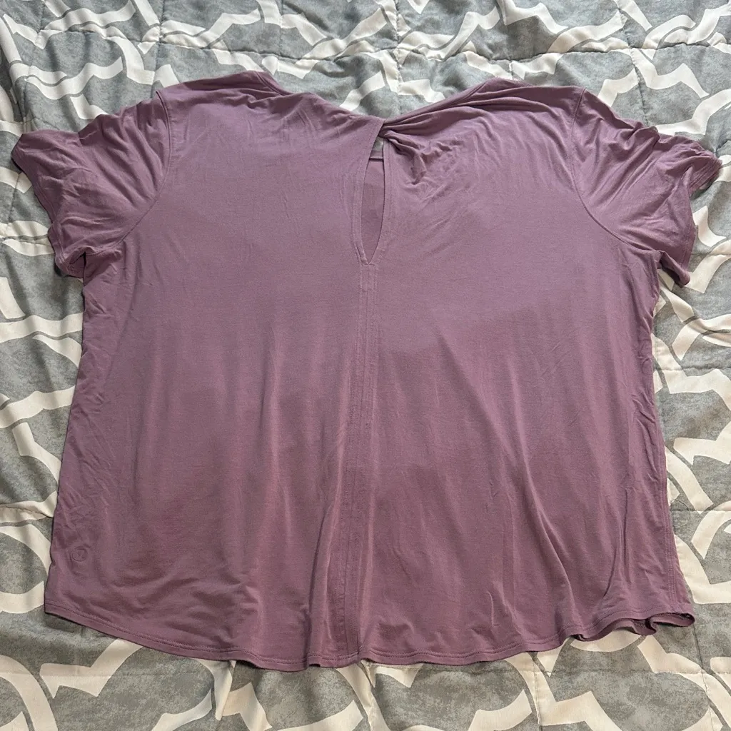 Lululemon Lavender Lux Modal-Silk Twist-Back Short-Sleeve shirt yoga top - Image 6
