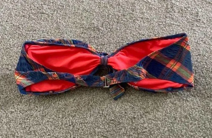 Victoria's Secret strapless bikini top‎ plaid size large - Image 2