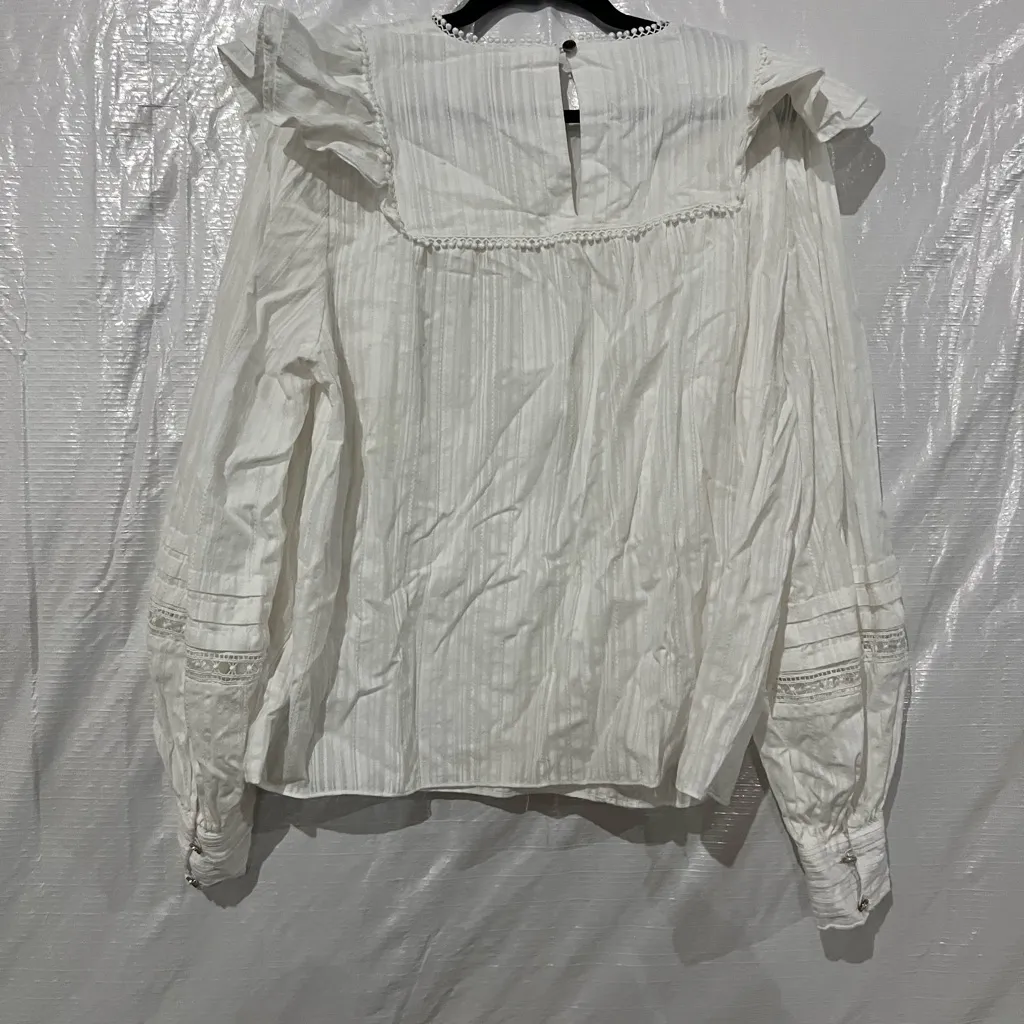 Ted Baker Ivory Silais Double Frill Blouse Size 6 US $325 White - Image 7