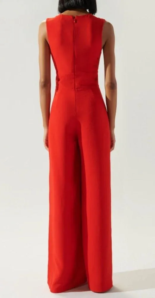 Sugar+Lips red wide leg full length jumper ruffle top - Image 2