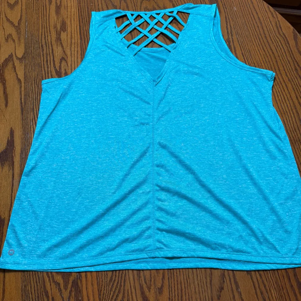 RBX Teal Turquoise Sleeveless Workout Top Plus Size 2X Blue - Image 9