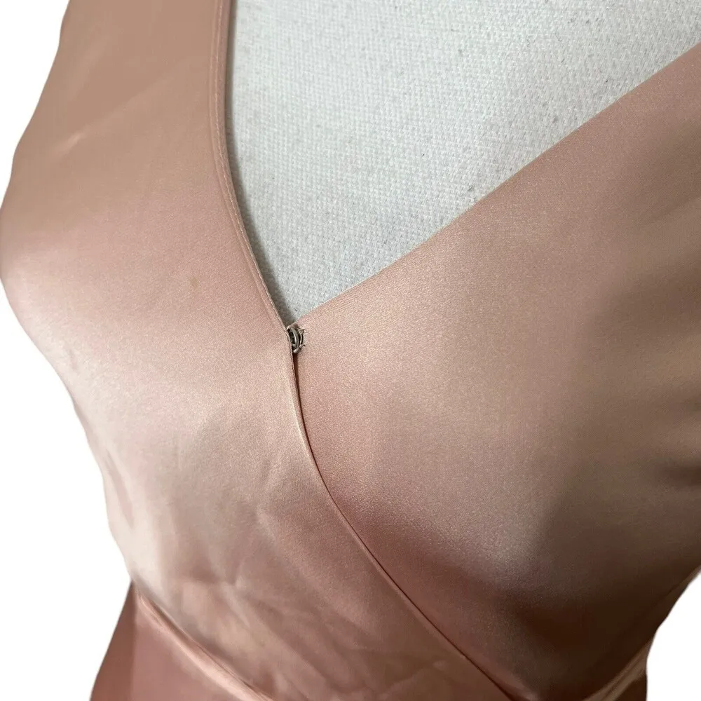 YUMI KIM Womens Cameo Rush Hour Maxi Wrap Dress Long Gown Satin Size Small New - Image 6