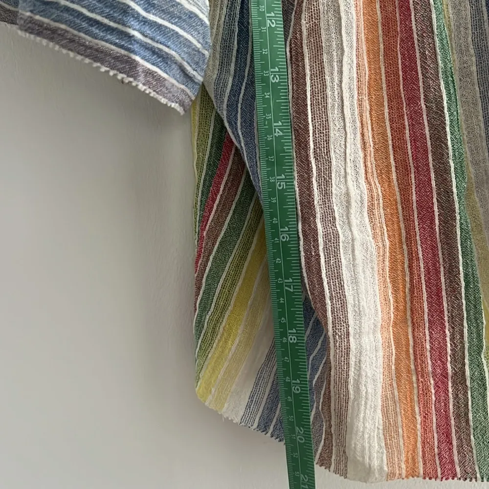 Saylor Francine Top Rainbow Size XS Flutter Sleeve Tie Back Bow Cotton - Image 10