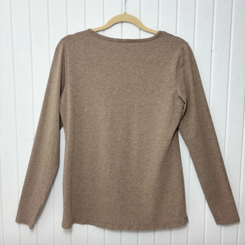Peruvian Connection Taupe‎ Long Sleeve Tees Size L - Image 4