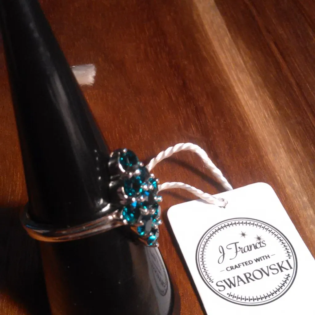 Swarovski Emerald Color Crystal Platinum Bond Ring (Size 7) - Image 7