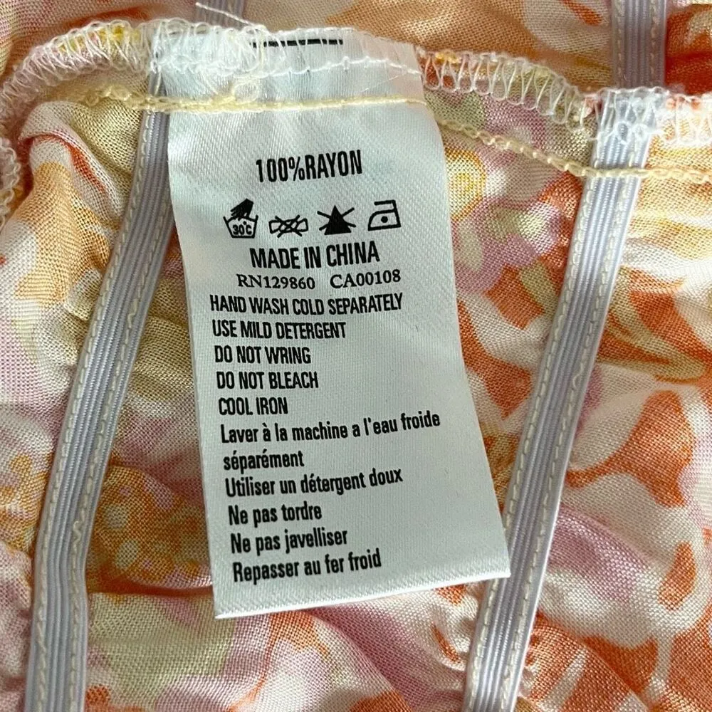 Rhythm Livin Evangeline Floral Mini Skirt Orange Medium Size 6 - Image 3