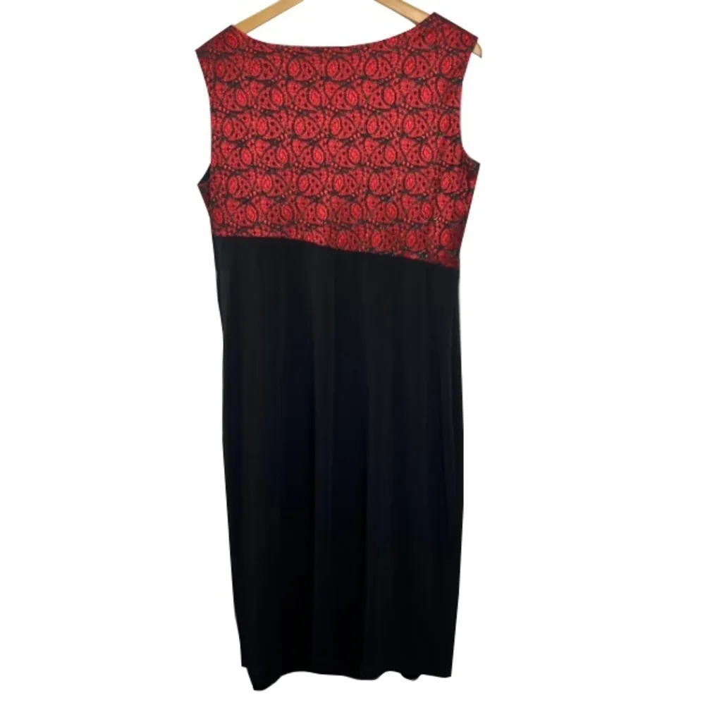 En Focus Woman Black and Red Sleeveless‎ Sheath Dress - Image 3