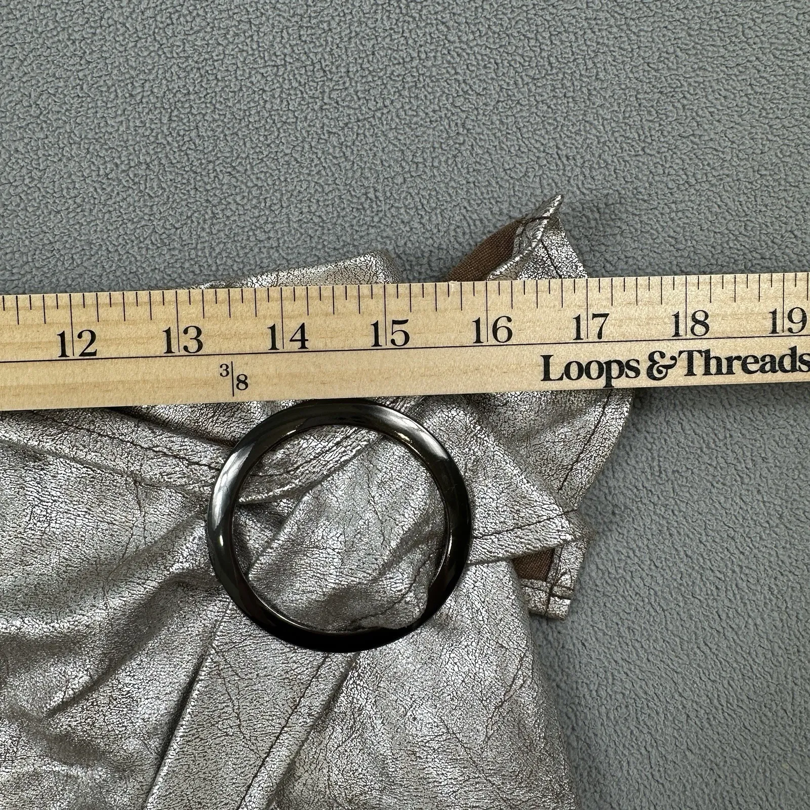 NWT ZARA Metallic Mini Skirt Womens M Silver Faux Metallic Wrap Buckle Trafaluc - Image 4