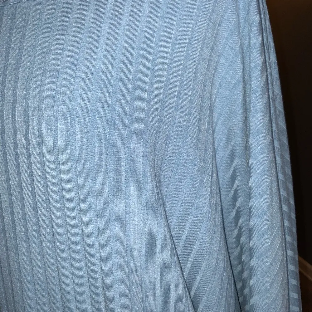 Kori America Powder Blue Batwing Ribbed Round Neck Tunic Knit Top L - Image 6