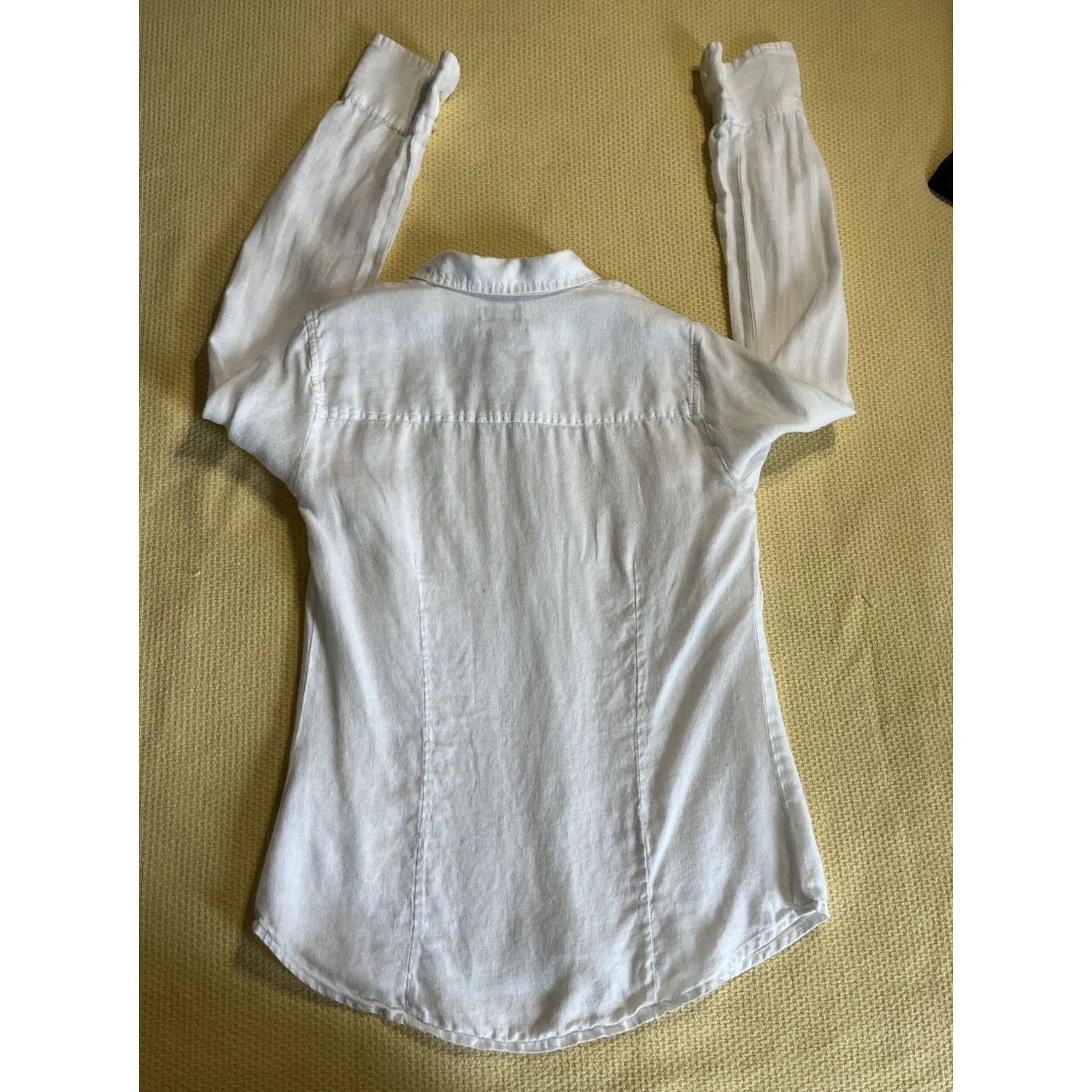 Baird mcnutt Irish Linen For J Crew Women’s Button Up White Size 00 Perfect Fit - Image 2