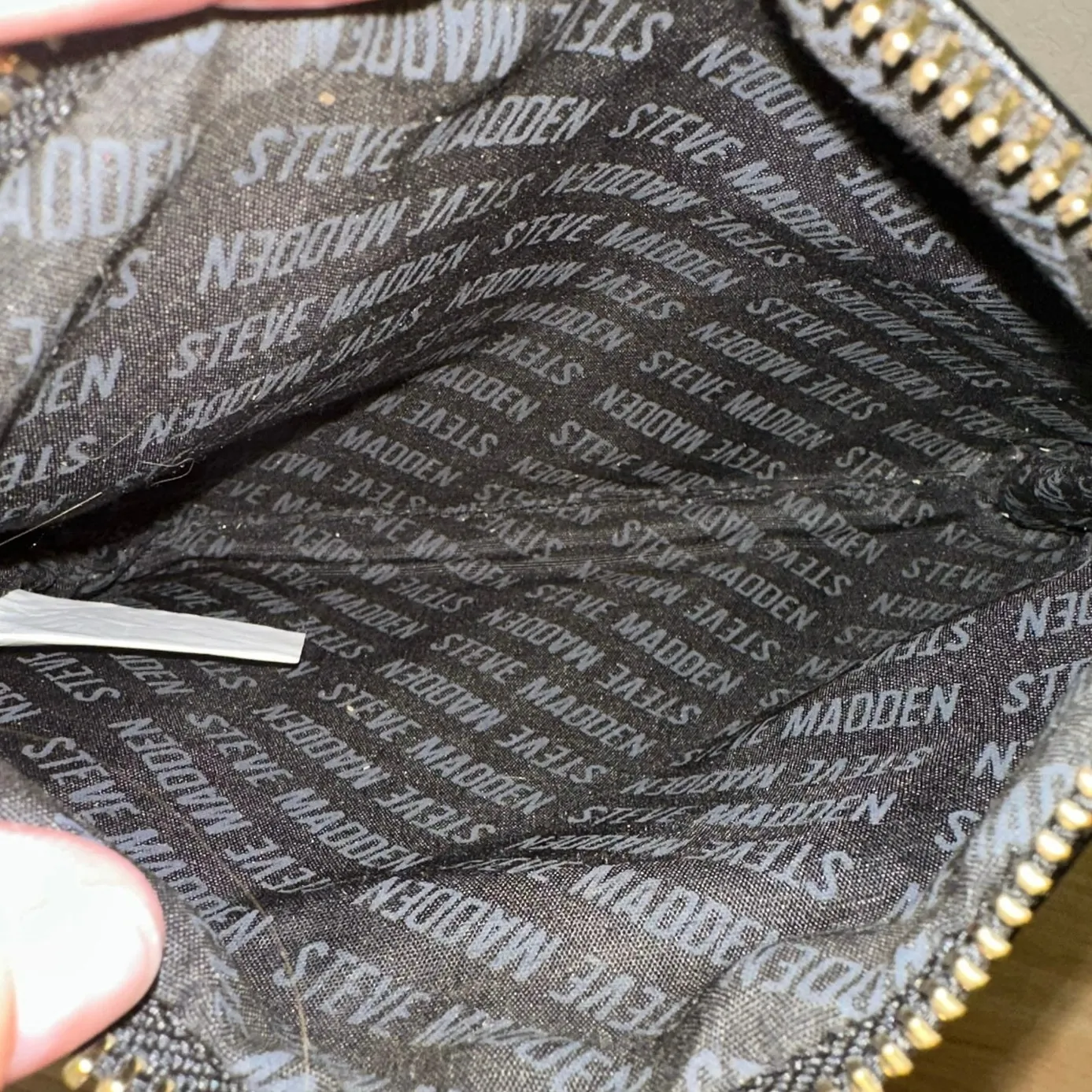 Steve Madden Black Faux Leather Full Zip Wallet Bag Clutch Coin Purse - Image 3