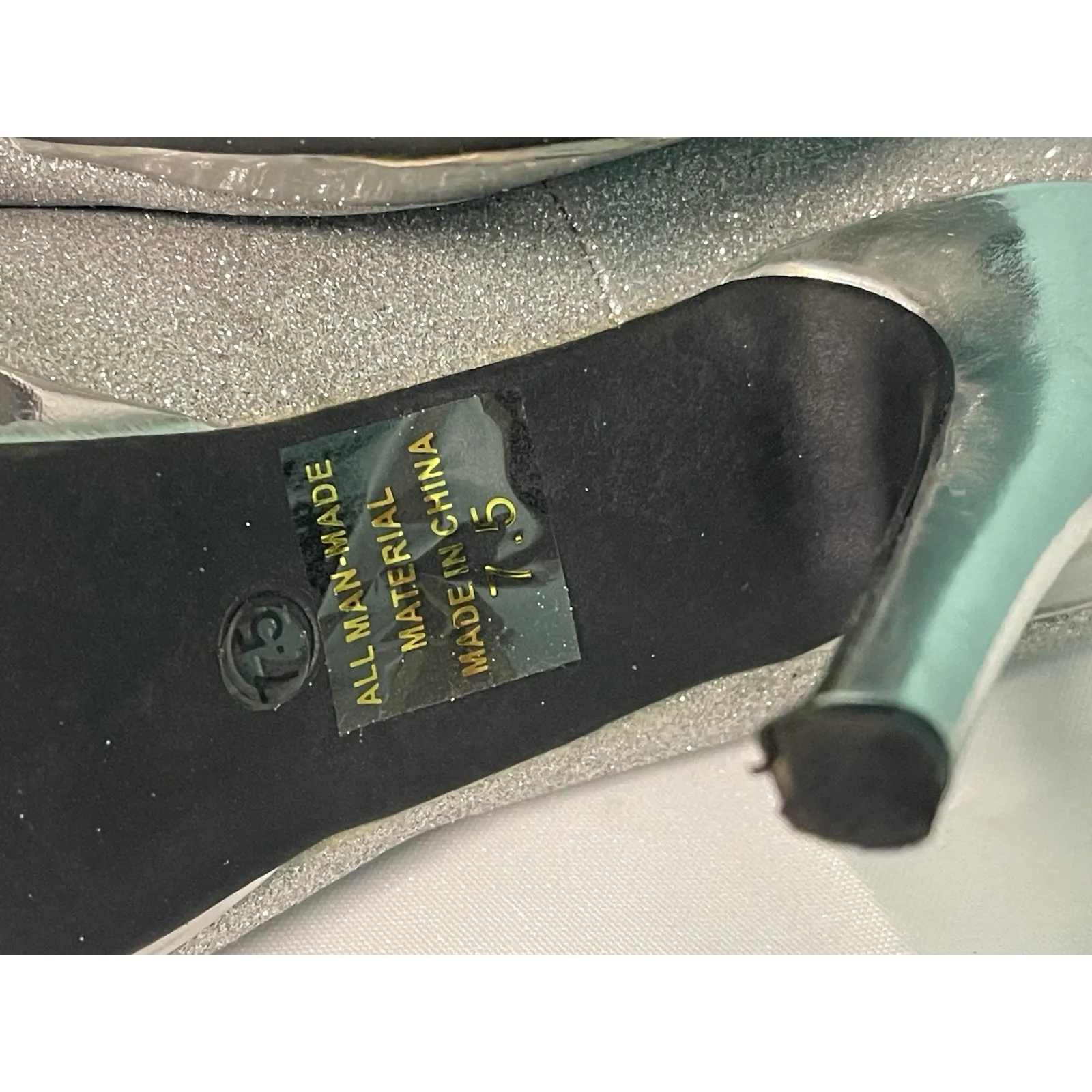 Silver Glitter Heels Size 7.5 Platform, Formal, Evening Wear‎ - Image 7