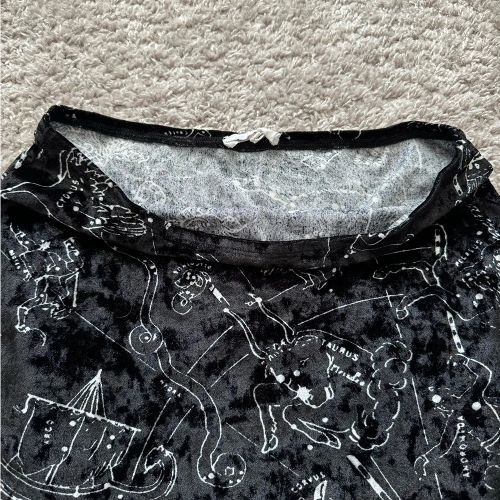 Bear Dance Astrology Constellation Mini Black Velvet Skirt - Image 6