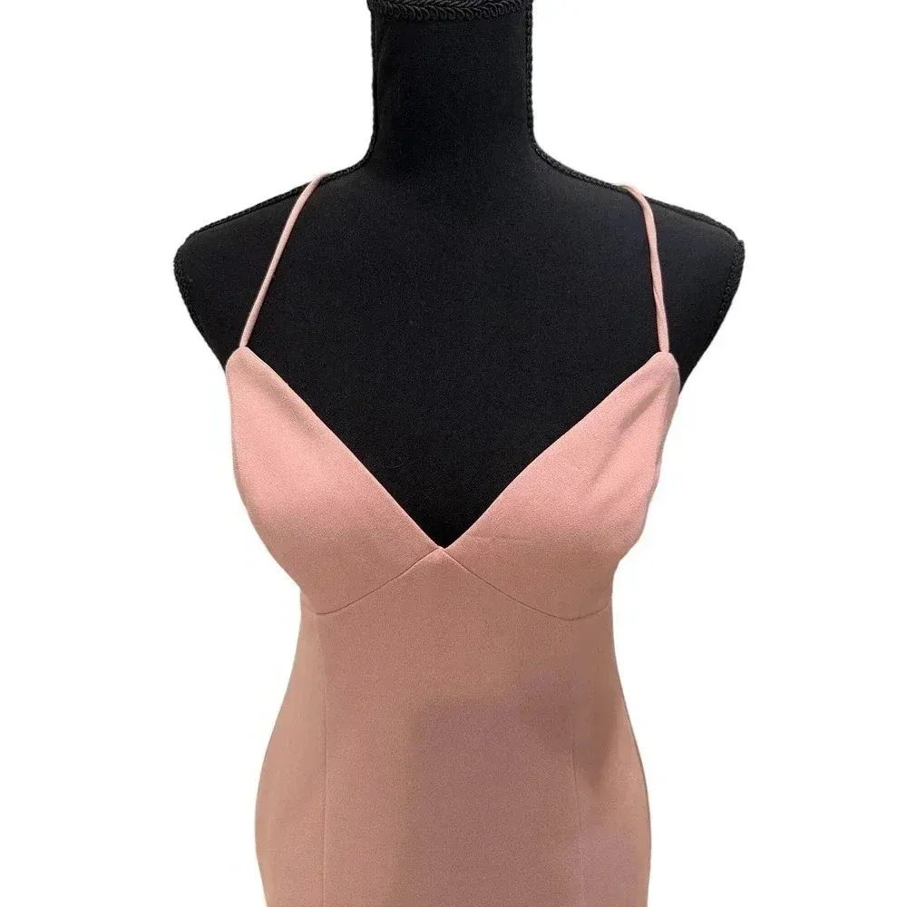 NEW- NWOT Katie May Luna Gown Dress 6 Dusty Rose Maxi Backless Formal - Image 4