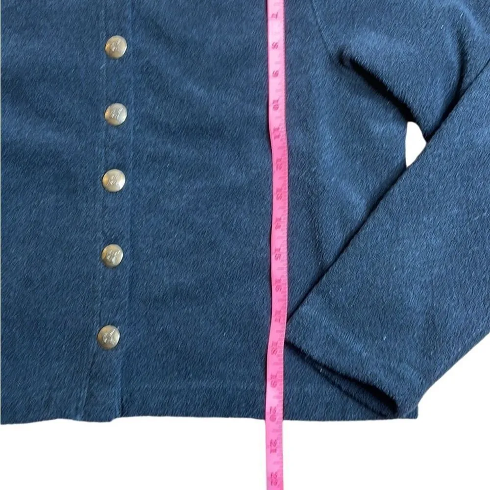 90s Vintage LL Bean Black Boucle Cropped Button Front Cardigan Jacket Medium - Image 4