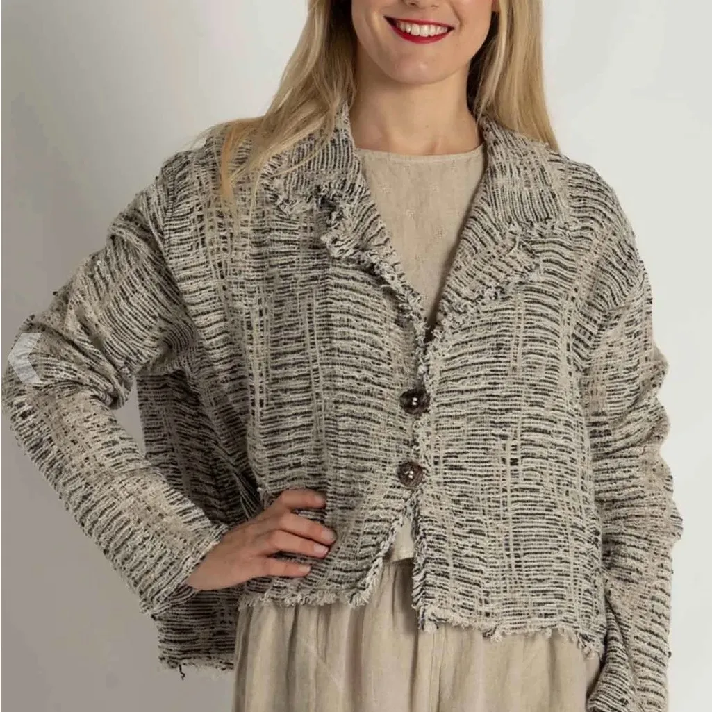 La Bottegga di Brumella Tan/White One of a Kind Lightweight Cardigan MSRP: $639 Tan Size undefined - Image 4