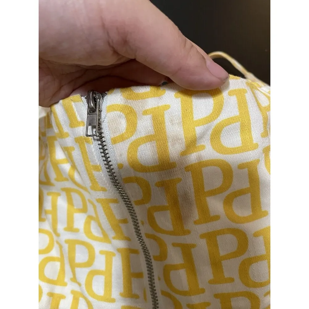 YELLOW AND WHITE MEADOW LOGO Bustier Top Size 2 - Image 5