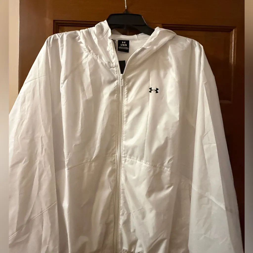 Under Armour Sport Windbreaker Training Jacket women's white large lightweight - Image 4