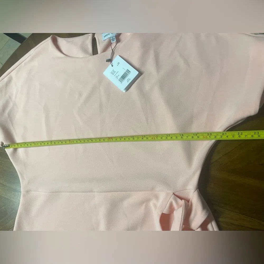 Gibson Latimer Truly Peach Faux Wrap Knee Length Dress Size Large NWT - Image 5