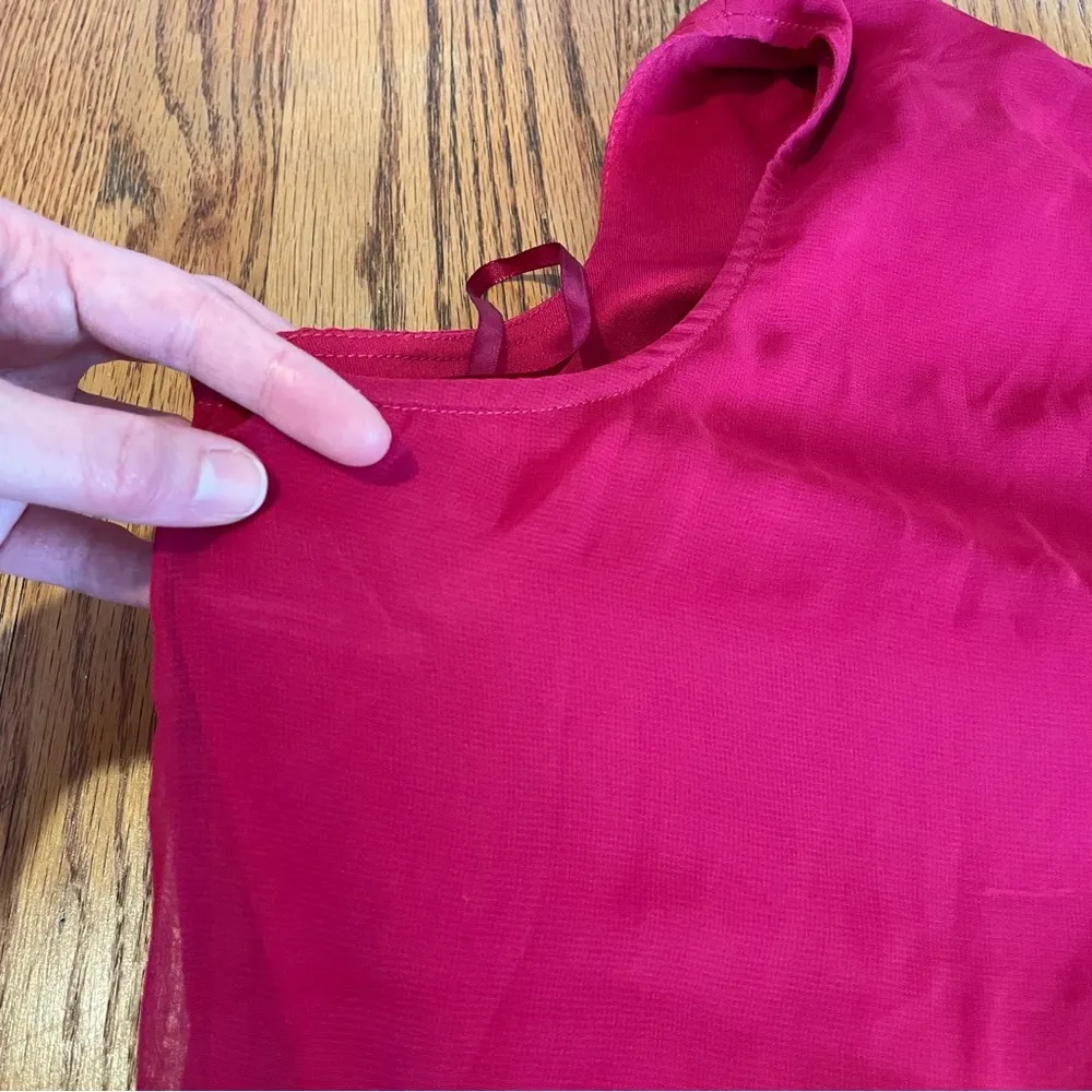 NEW NWT OLD TAG TORRID 1 Plus Size Surplice Chiffon Blouse Raspberry Pink Red 1X - Image 15