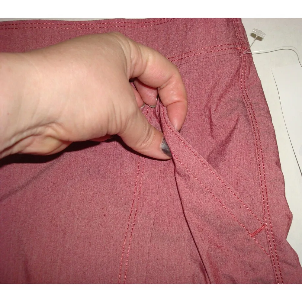 Womens New 8 NWT Columbia Longer Day Run Camp Hike Skort Skirt Shorts Red Pocket - Image 2