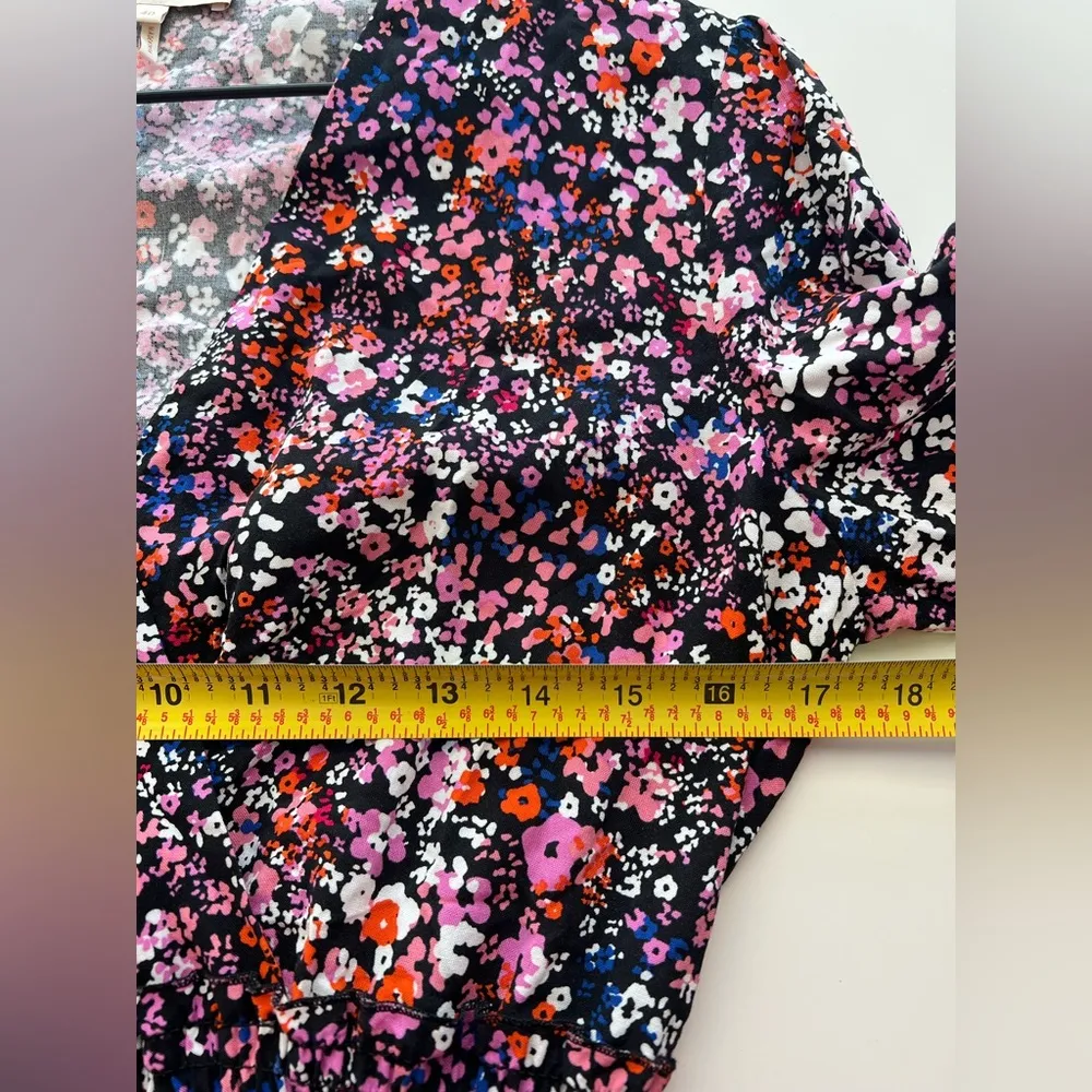 Maje Rayemi Floral Print Woven Midi Dress asymmetric faux wrap smock L - Image 7