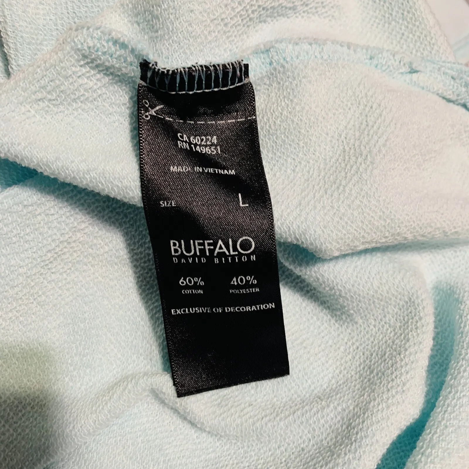 Buffalo David Bitton Women Light Blue Crew Neck Long Sleeve Shirt Size L Relaxed - Image 6