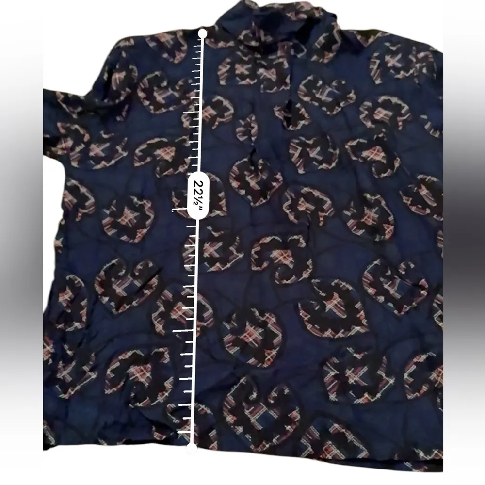 Vintage Pendleton Country Sophisticates Blue‎ Geometric Print Long Sleeve Top 10 - Image 9