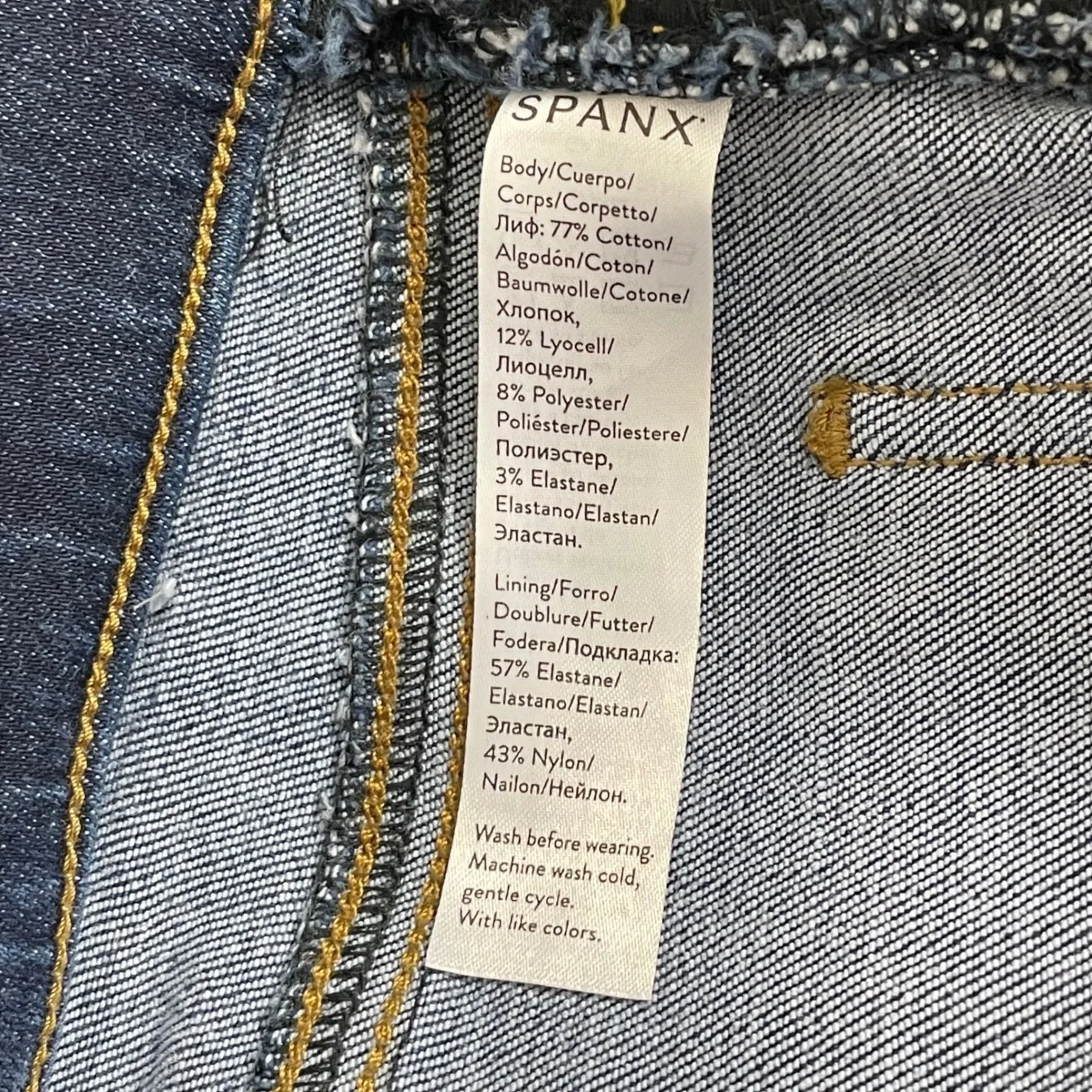 SPANX Small Distressed Denim Leggings Pull On Jeans Tummy Control Jegging 20203R - Image 5