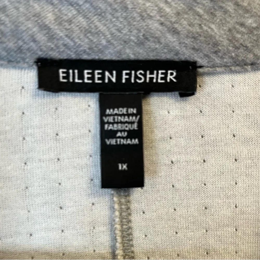 Eileen Fisher Jacket Gray Moon Double Layer Organic Cotton Blazer Sz 1X EUC - Image 7