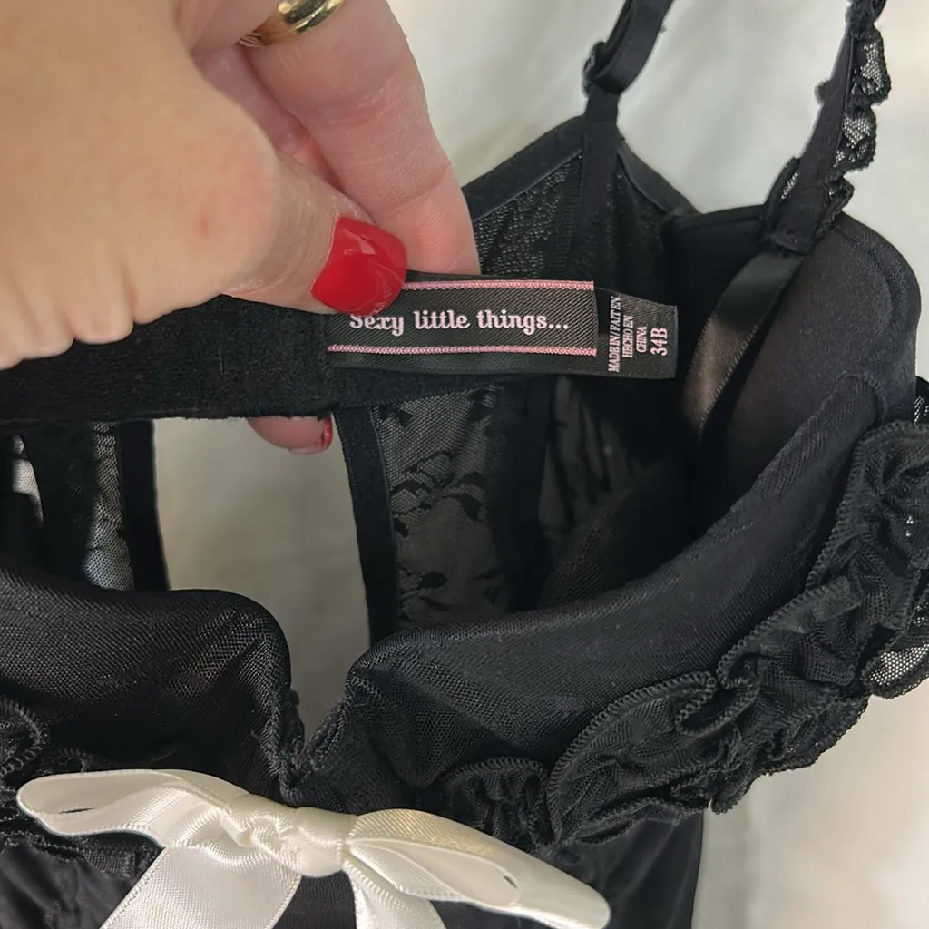 Victoria’s Secret Sexy Little Things push-up bra w/corset garter belt‎ size 34B - Image 5