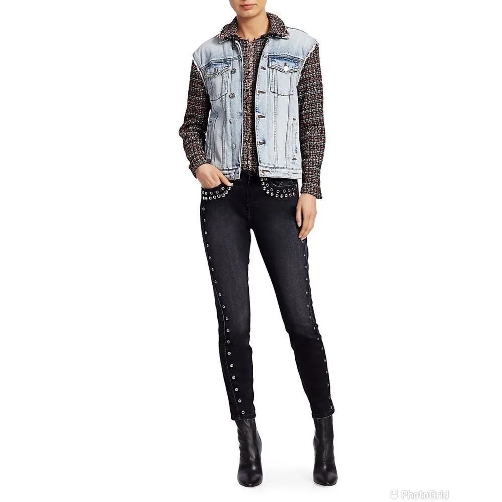 Current/Elliott  The Charmer Tweed & Denim Jacket - Image 2