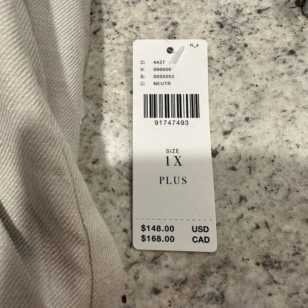 Maeve Anthropologie Pleated Wide Leg Cropped Pants Linen Blend‎ Size 1X - Image 9