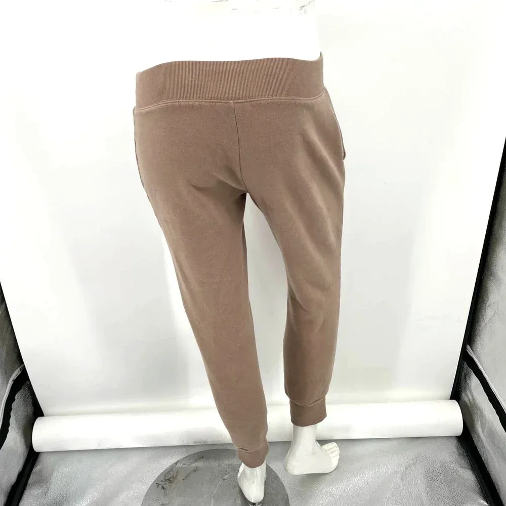 Aritzia Tna Cozy Fleece Boyfriend Cuffed Sweatpants Joggers Tan Taupe Size 2XS‎ - Image 6