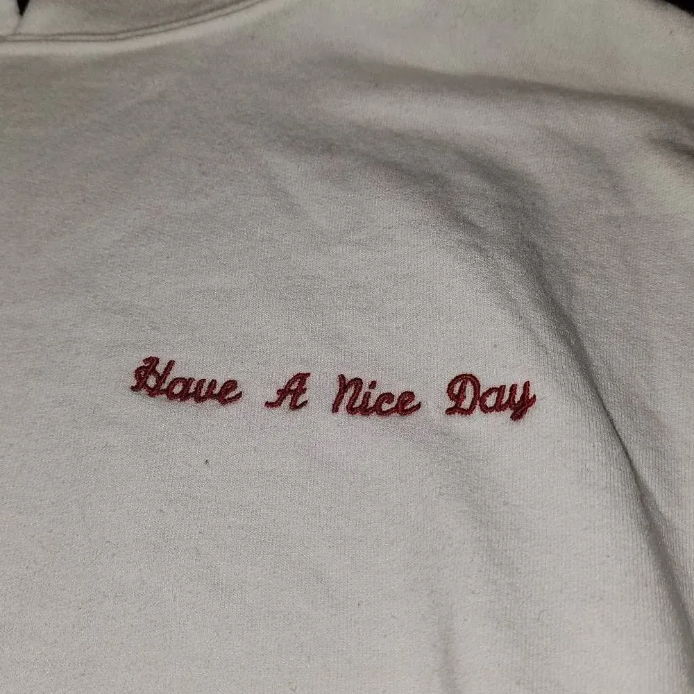 Kore Limited Womens Embellished Have A Nice‎ Day Hoodie Small White - Image 2