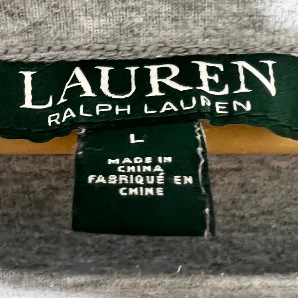 Lauren Ralph Lauren Two-Tone Gray Short Sleeve Casual T-Shirt Top Size Large - Image 6